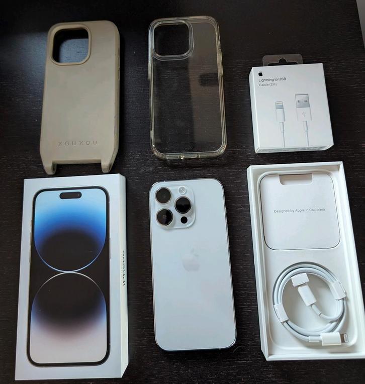 iPhone 14 Pro 128 Gb zilver, Telecommunicatie, Mobiele telefoons | Apple iPhone, Zo goed als nieuw, 128 GB, Zonder abonnement