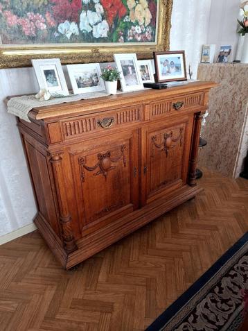 Buffetmeubilair van massief hout, Huis en Inrichting, Kasten | Buffetkasten, Ophalen, Kersenhout, Gebruikt, 100 tot 150 cm