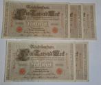 5x 1000 Reichsmark 1910, Série, Enlèvement ou Envoi, Allemagne