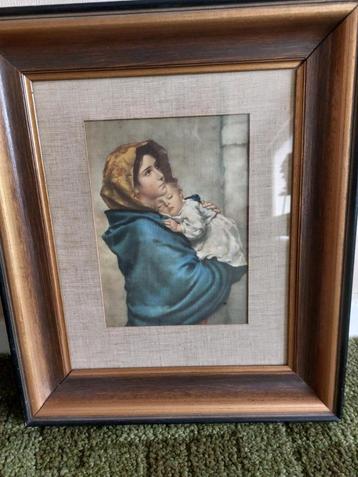 schilderij Maria in mooie houten kader beschikbaar voor biedingen