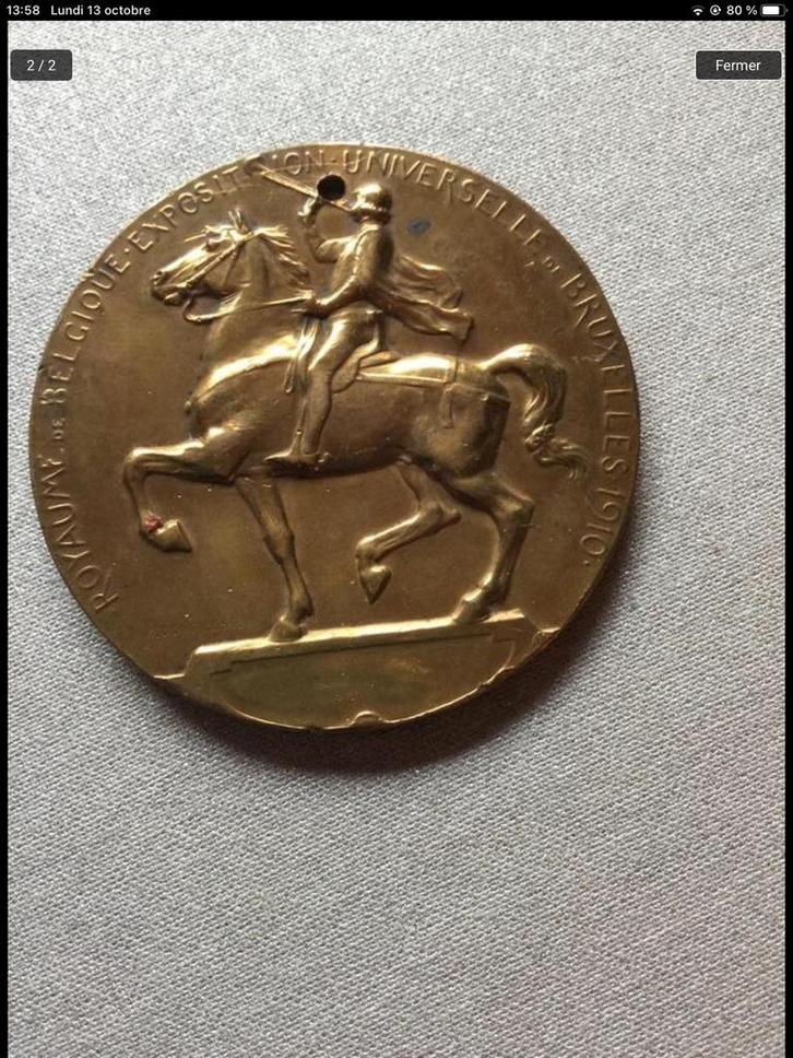 EXPO 1910-MEDAILLE, Postzegels en Munten, Penningen en Medailles, Brons