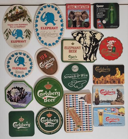 Carlsberg bierviltjes elephant beer bierkaartjes, Collections, Marques de bière, Comme neuf, Sous-bock, Autres marques, Enlèvement ou Envoi