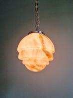 Art Deco hanglamp in roze gemarmerd opaline, jaren 1920-30, Ophalen of Verzenden