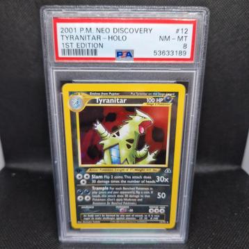 Tyranitar Holo 1st Edition Neo Discovery PSA 8 beschikbaar voor biedingen