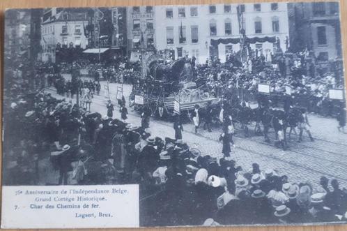 OUDE POSTKAART BRUSSEL 1905: 75e ANNIVERSAIRE de l'INDÉPENDA, Verzamelen, Postkaarten | België, Gelopen, Brussel (Gewest), Voor 1920