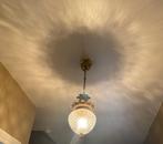 Antieke hanglamp in glas & messing – barokstijl – 70 cm lang, Ophalen