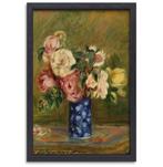Bouquet de roses - Pierre-Auguste Renoir toile + cadre à pât, 75 à 100 cm, Envoi, Création originale, 50 à 75 cm