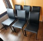 6 Moderne stoelen, Huis en Inrichting, Stoelen, Ophalen, Gebruikt, Zwart, Modern, strak