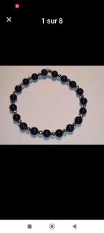 Elastische armband met lapis lazuli kralen, Handtassen en Accessoires, Ophalen, Blauw, Nieuw, Elastiek