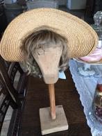 Rieten luifel hoed , voor een grote antieke pop of  paspopje, Antiquités & Art, Enlèvement ou Envoi