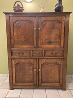 Zeer ruime solide kast met schuiven, vol eik, ooit TV-meubel, Antiek en Kunst, Ophalen
