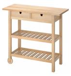 Ikea trolley - roltafel Forhoja berken - 2 beschikbaar, Ophalen, Gebruikt