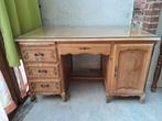 Bureau en bois + vitre de protection, Ophalen