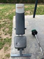 Fitness bank met verschillende gewichten, Sport en Fitness, Fitnessmaterialen, Ophalen, Gebruikt, Fitnessbank