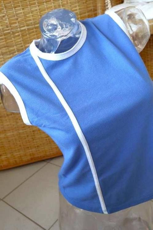 sportief natuurlijk blauw/wit sfeervol T-shirt top, Kleding | Dames, Topjes, Nieuw, Maat 38/40 (M), Blauw, Zonder mouw, Ophalen of Verzenden