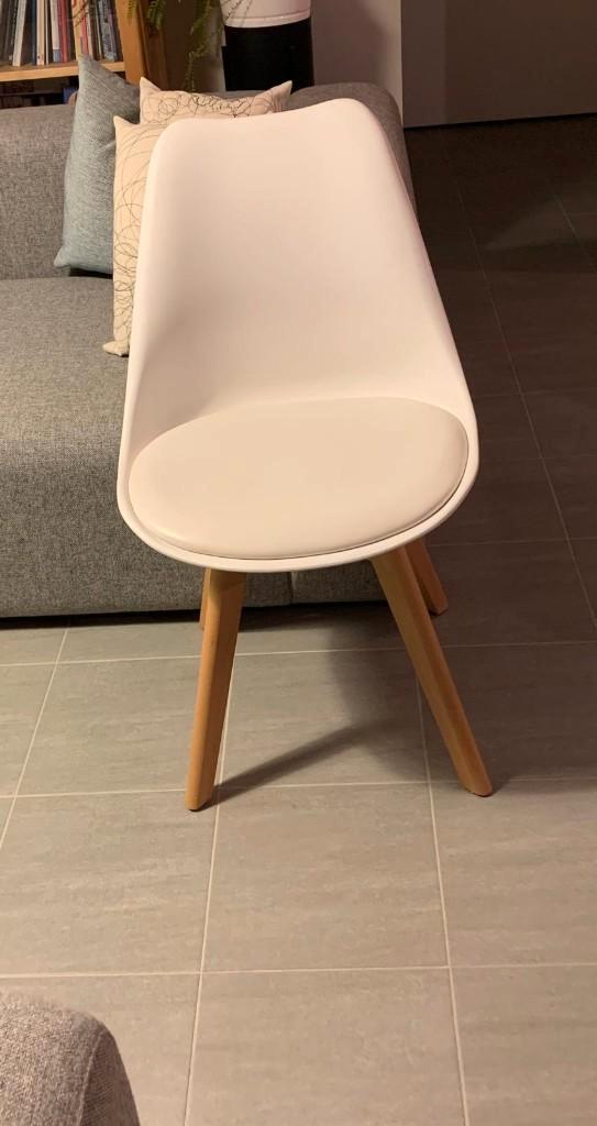 Witte kuipstoelen, 5 stuks, Huis en Inrichting, Stoelen, Zo goed als nieuw, Ophalen