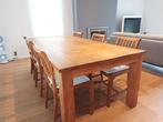 Grote massieve teak tafel met 6 stoelen, Huis en Inrichting, Ophalen, Gebruikt