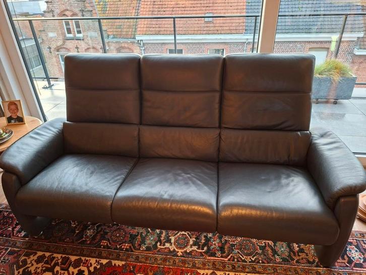 Lederen salon 3 zit en 2X 1 zit met relax., Huis en Inrichting, Zetels | Zetels, Zo goed als nieuw, Vierpersoons of meer, Leer