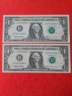 2x 1 dollar USA 1995 jaar set UNC, Postzegels en Munten, Bankbiljetten | Amerika, Ophalen of Verzenden, Noord-Amerika, Setje