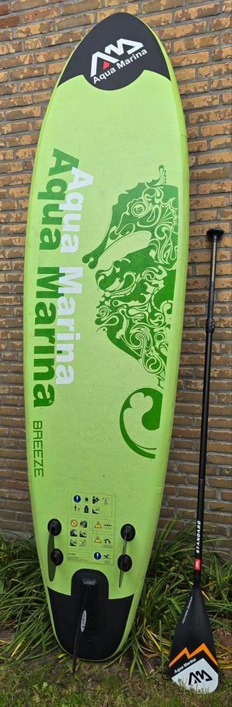 SUP Breeze Aqua Marina met handpomp, tas en aluminium peddel, Watersport en Boten, Suppen, Zo goed als nieuw, Ophalen of Verzenden