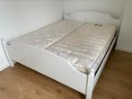 Dubbel bed met verstelbare lattenbodem en matrassen, Huis en Inrichting, Slaapkamer | Bedden, Ophalen, Zo goed als nieuw