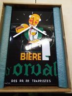 Nieuwe Orval klok met Belgische emaille plaat, 2021 N 28, Verzamelen, Ophalen of Verzenden, Nieuw, Reclamebord