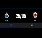 Club Brugge - Antwerp - 2 tickets, Verzamelen, Sportartikelen en Voetbal, Ophalen of Verzenden