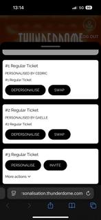 Thunderdome ticket, Tickets en Kaartjes, Eén persoon, Overige soorten, Overige typen
