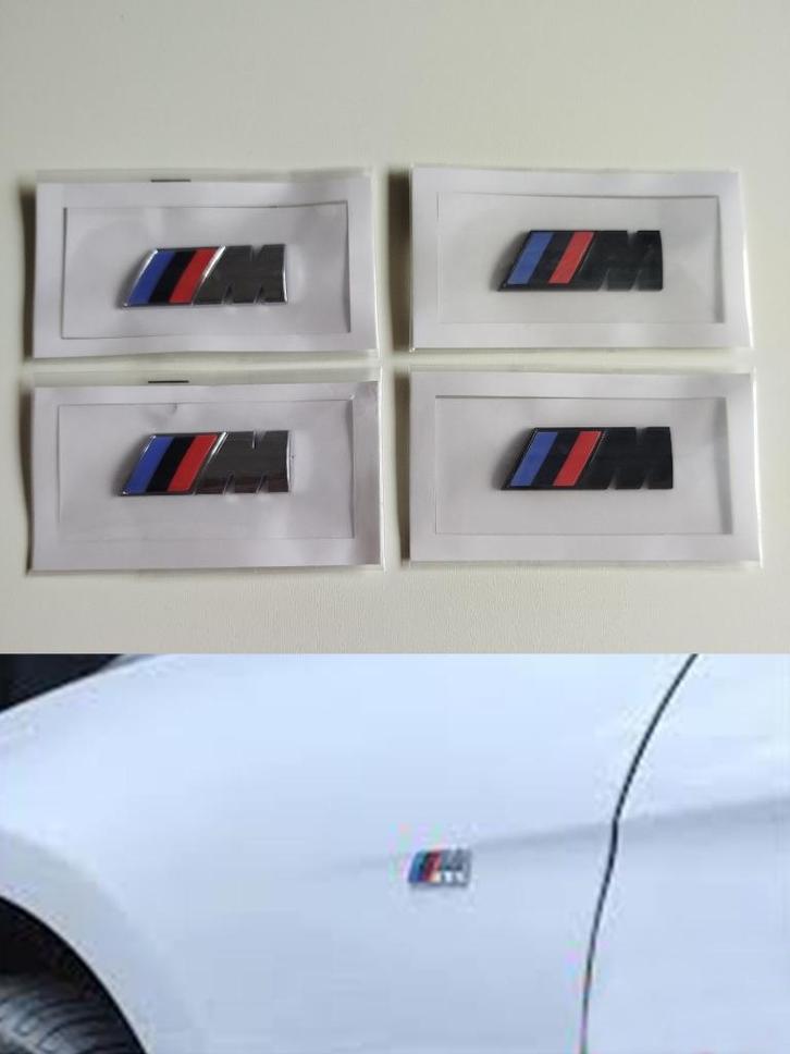 M Power/M Performance-logo's voor BMW-spatborden — chromen a, Diversen, Overige Diversen, Nieuw, Ophalen of Verzenden