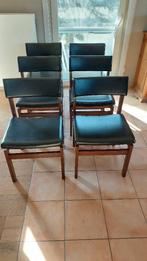 6 vintage houten stoelen, Huis en Inrichting, Ophalen, Gebruikt, Zwart, Vintage