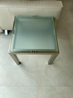 Set van glazen salontafel met bijzettafel, Ophalen, Zo goed als nieuw, Glas