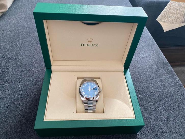 Rolex Datejust 41 ref. 126300 – blauw – full set, Handtassen en Accessoires, Horloges | Heren, Zo goed als nieuw, Rolex, Ophalen