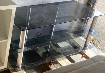 tv tafel, Huis en Inrichting, Ophalen, Gebruikt, 100 tot 150 cm, Glas