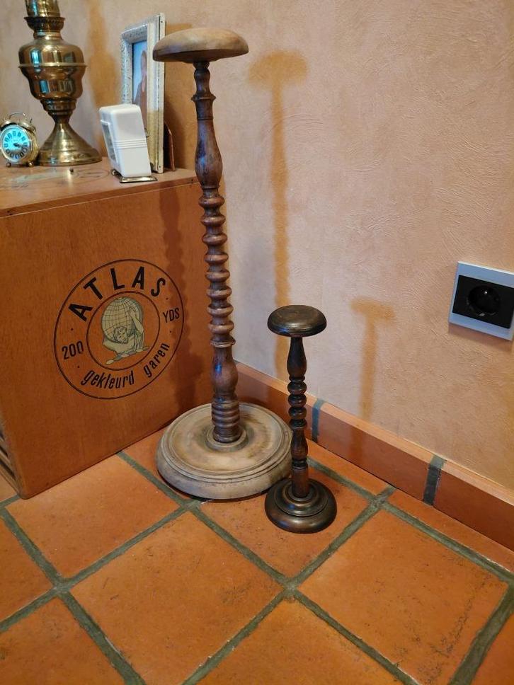 Antieke Franse pruikenhouders/standaards  of hoedenhouders, Antiek en Kunst, Curiosa en Brocante, Ophalen of Verzenden