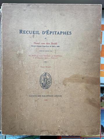 Recueil d'Épitaphes de Henri van den Berch - 1928