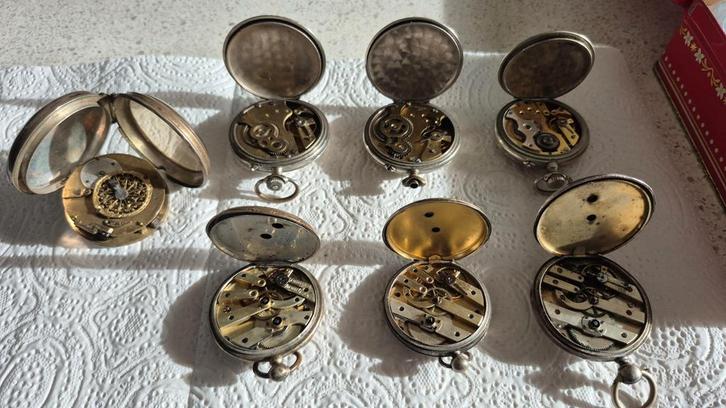 Lot de 7 montres à gousset à mouvement type Roskopfen vente., Bijoux, Sacs & Beauté, Montres | Anciennes | Antiquités, Montre de poche