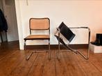 Marcel Breuer stoel rotan en zwart leer kapot, Huis en Inrichting, Ophalen, Twee, Bruin, Zo goed als nieuw