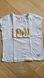 Wit T-shirt "Look" - American Outfitters - maat 128 (8 jaar), Kinderen en Baby's, Kinderkleding | Maat 128, Meisje, Gebruikt, Ophalen of Verzenden