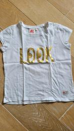 Wit T-shirt "Look" - American Outfitters - maat 128 (8 jaar), Enlèvement ou Envoi, Chemise ou À manches longues, AO76 American Outfitters