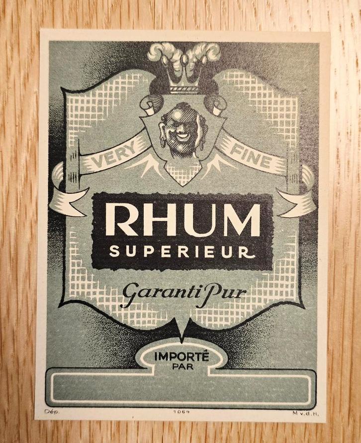 Zeer fijne Superior Rum Ancient label - Label 102, Verzamelen, Biermerken, Overige typen, Ophalen of Verzenden