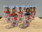 Set van 9 Coca-Cola glazen met rode duivels Italia 90, Verzamelen, Ophalen of Verzenden, Zo goed als nieuw, Frisdrankglas