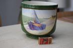 Boch BFK cache pot céramique déco bateau voilier mer 1900, Enlèvement ou Envoi