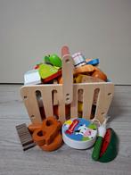 Houten mandje met eetwaren, Kinderen en Baby's, Speelgoed | Houten speelgoed, Ophalen of Verzenden, Zo goed als nieuw