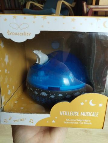 Veilleuse enfant TROUSSELIER - Projecteur Musical d'aurores, Enlèvement, Comme neuf, Lampe