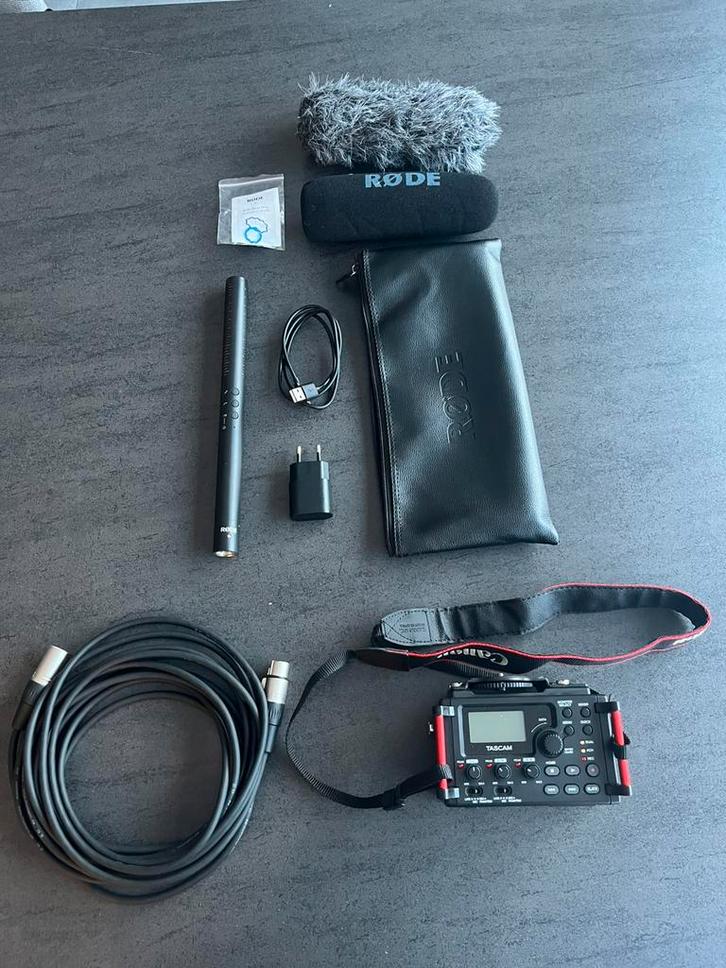 RØDE NTG4+, Boompole, Pistol Grip & Tascam DR-60D mkii, Audio, Tv en Foto, Overige Audio, Tv en Foto, Zo goed als nieuw, Ophalen