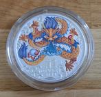 Perth Mint Lunar 3 Dragon/Draak 2oz zilver 2024 COLOURED, Enlèvement ou Envoi, Monnaie en vrac, Argent