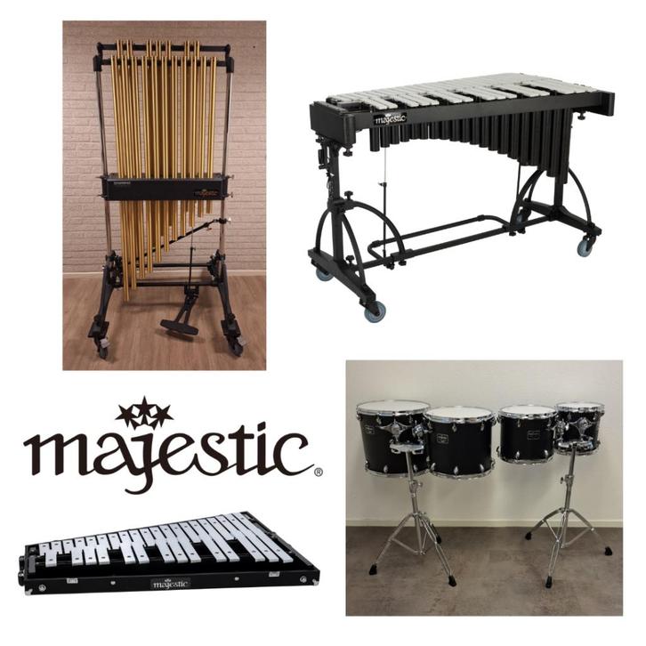 Majestic - buisklokken pauken vibrafoon klokkenspel bassdrum, Muziek en Instrumenten, Percussie, Nieuw, Melodische percussie, Ophalen of Verzenden