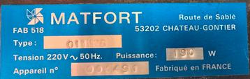 Hotte aspirante Matfort type 011176, Enlèvement ou Envoi