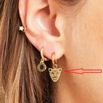 Boucles d'oreilles en acier doré jaune avec panthère/léopard, Bijoux, Sacs & Beauté, Boucles d'oreilles, Autres matériaux, Enlèvement ou Envoi