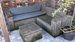 Loungebank met tafel en kussens, Tuin en Terras, Tuinsets en Loungesets, Ophalen of Verzenden